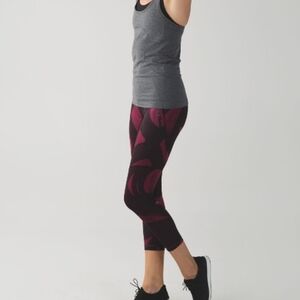 Lululemon All Sport Crop Purple/Black Leggings, Sz. 6.